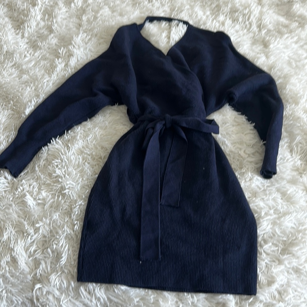 Navy blue sweater dress